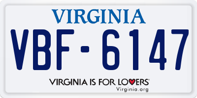 VA license plate VBF6147