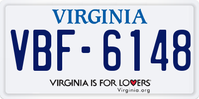 VA license plate VBF6148