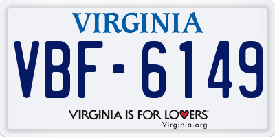 VA license plate VBF6149
