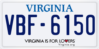 VA license plate VBF6150