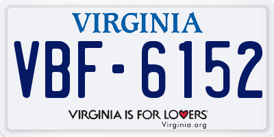 VA license plate VBF6152