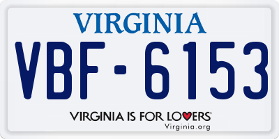 VA license plate VBF6153