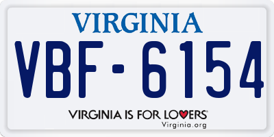 VA license plate VBF6154