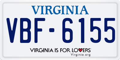 VA license plate VBF6155