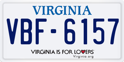 VA license plate VBF6157