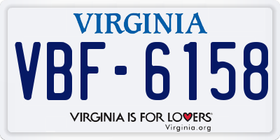 VA license plate VBF6158