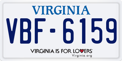 VA license plate VBF6159