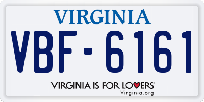 VA license plate VBF6161