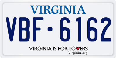 VA license plate VBF6162