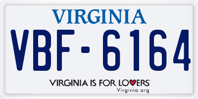 VA license plate VBF6164