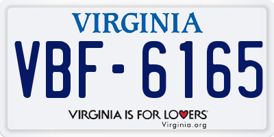 VA license plate VBF6165