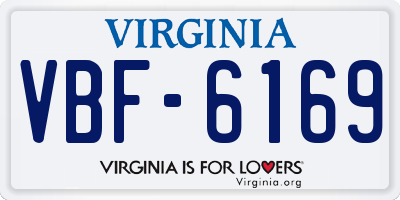 VA license plate VBF6169