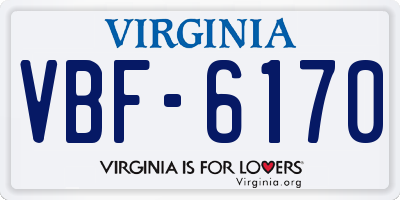 VA license plate VBF6170