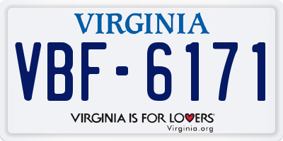 VA license plate VBF6171