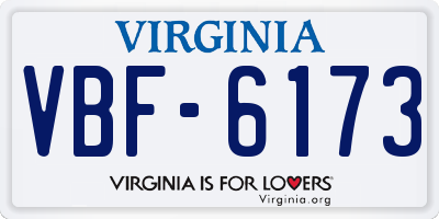 VA license plate VBF6173