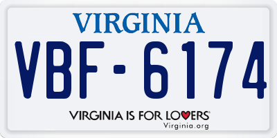 VA license plate VBF6174