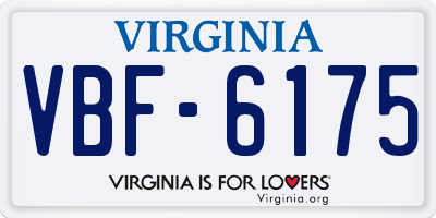VA license plate VBF6175