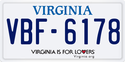 VA license plate VBF6178