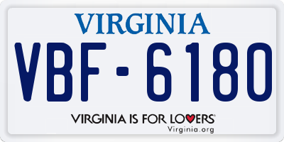 VA license plate VBF6180