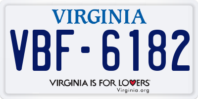 VA license plate VBF6182