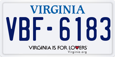 VA license plate VBF6183