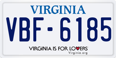 VA license plate VBF6185
