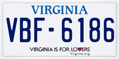 VA license plate VBF6186