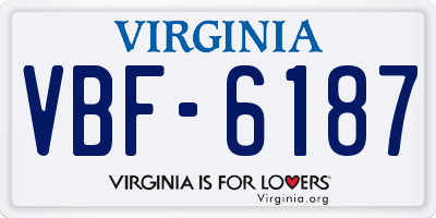 VA license plate VBF6187