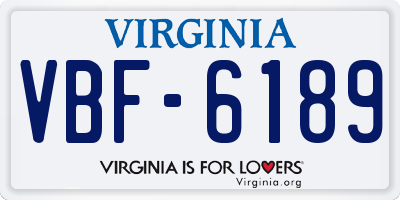 VA license plate VBF6189