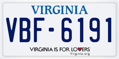 VA license plate VBF6191