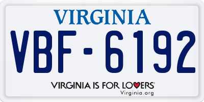 VA license plate VBF6192