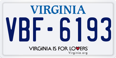 VA license plate VBF6193