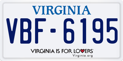 VA license plate VBF6195
