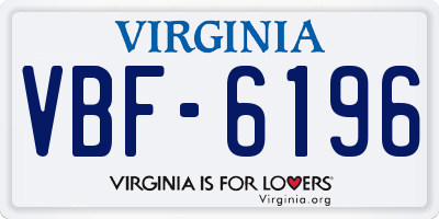 VA license plate VBF6196