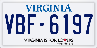 VA license plate VBF6197