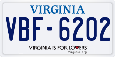 VA license plate VBF6202
