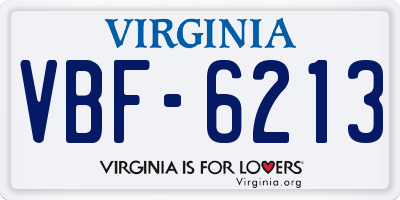 VA license plate VBF6213