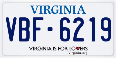 VA license plate VBF6219