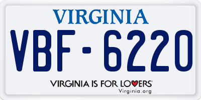 VA license plate VBF6220