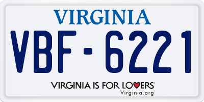 VA license plate VBF6221