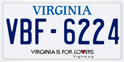 VA license plate VBF6224