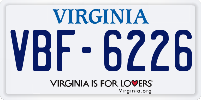 VA license plate VBF6226