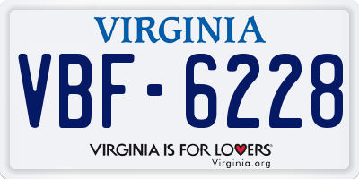 VA license plate VBF6228
