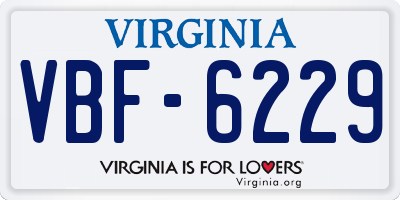 VA license plate VBF6229
