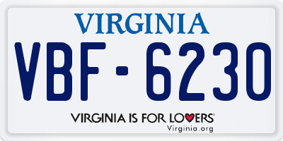 VA license plate VBF6230