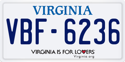 VA license plate VBF6236