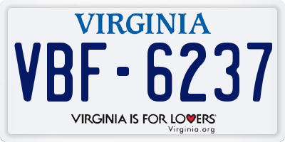 VA license plate VBF6237