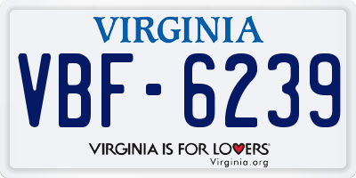 VA license plate VBF6239