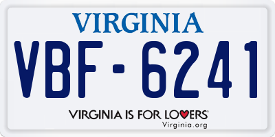 VA license plate VBF6241