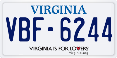 VA license plate VBF6244